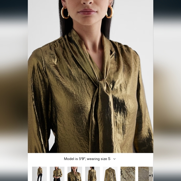 Express Gold Metallic blouse S new - Picture 10 of 16